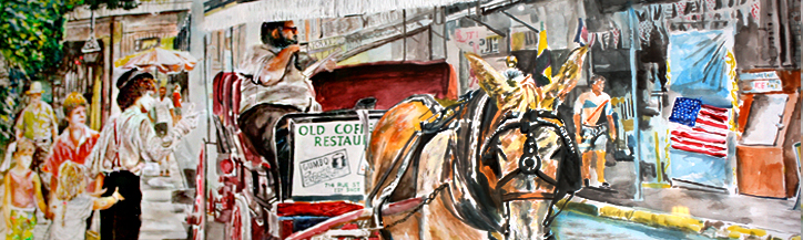 artist's rendering of New Orleans carriage